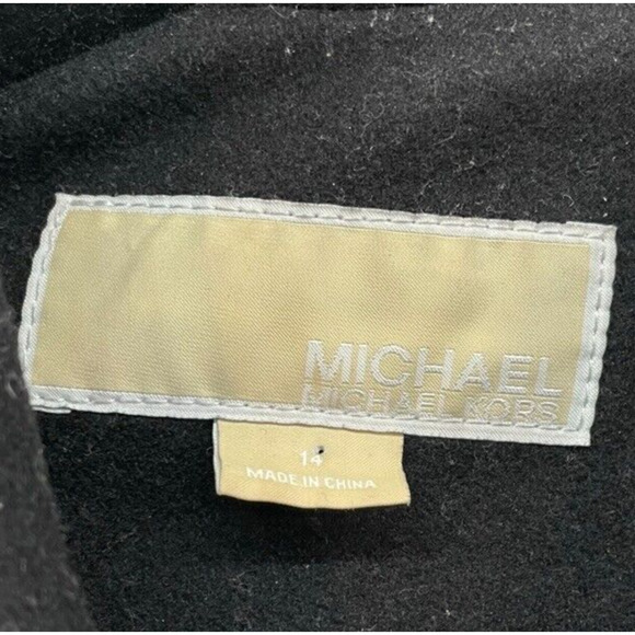 Michael Kors Coat Womens 14 Black Pea Coat Wool Double Breasted Preppy Outdoors - Picture 3 of 11